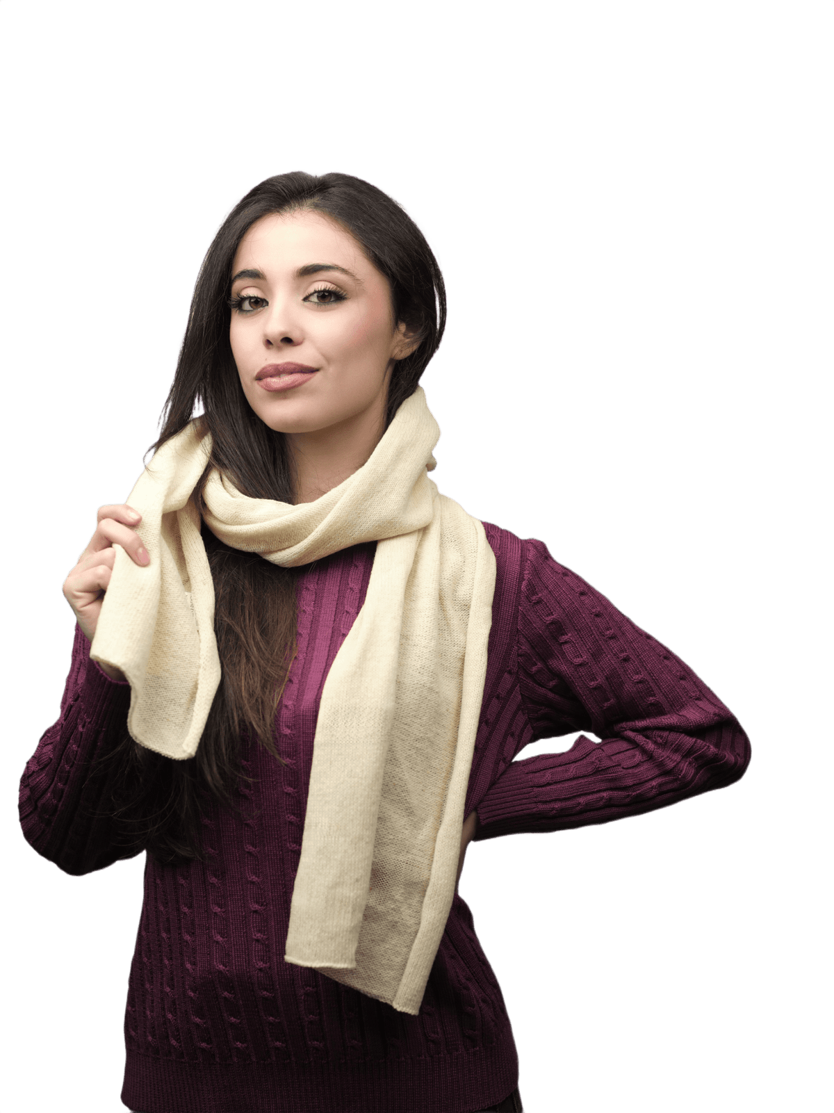 Sciarpa Donna Rasata Lana Merino Filiera Corta-0