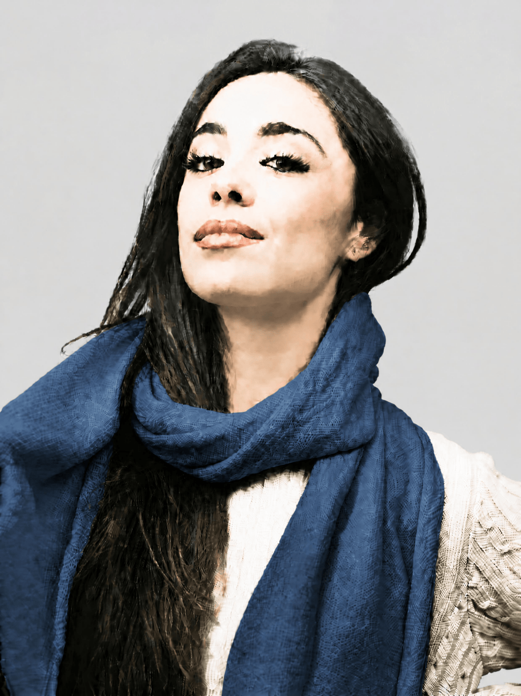 Sciarpa Donna Rasata Lana Merino Filiera Corta-2