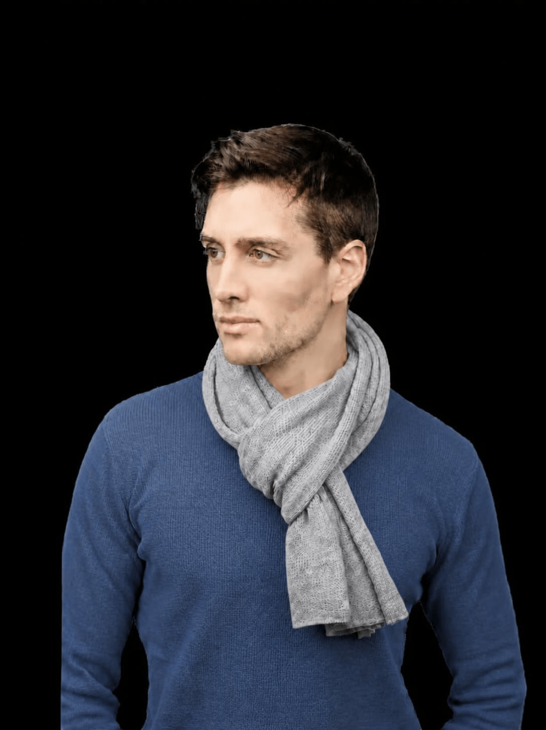 Sciarpa Uomo Rasata Lana Merino Filiera Corta-4