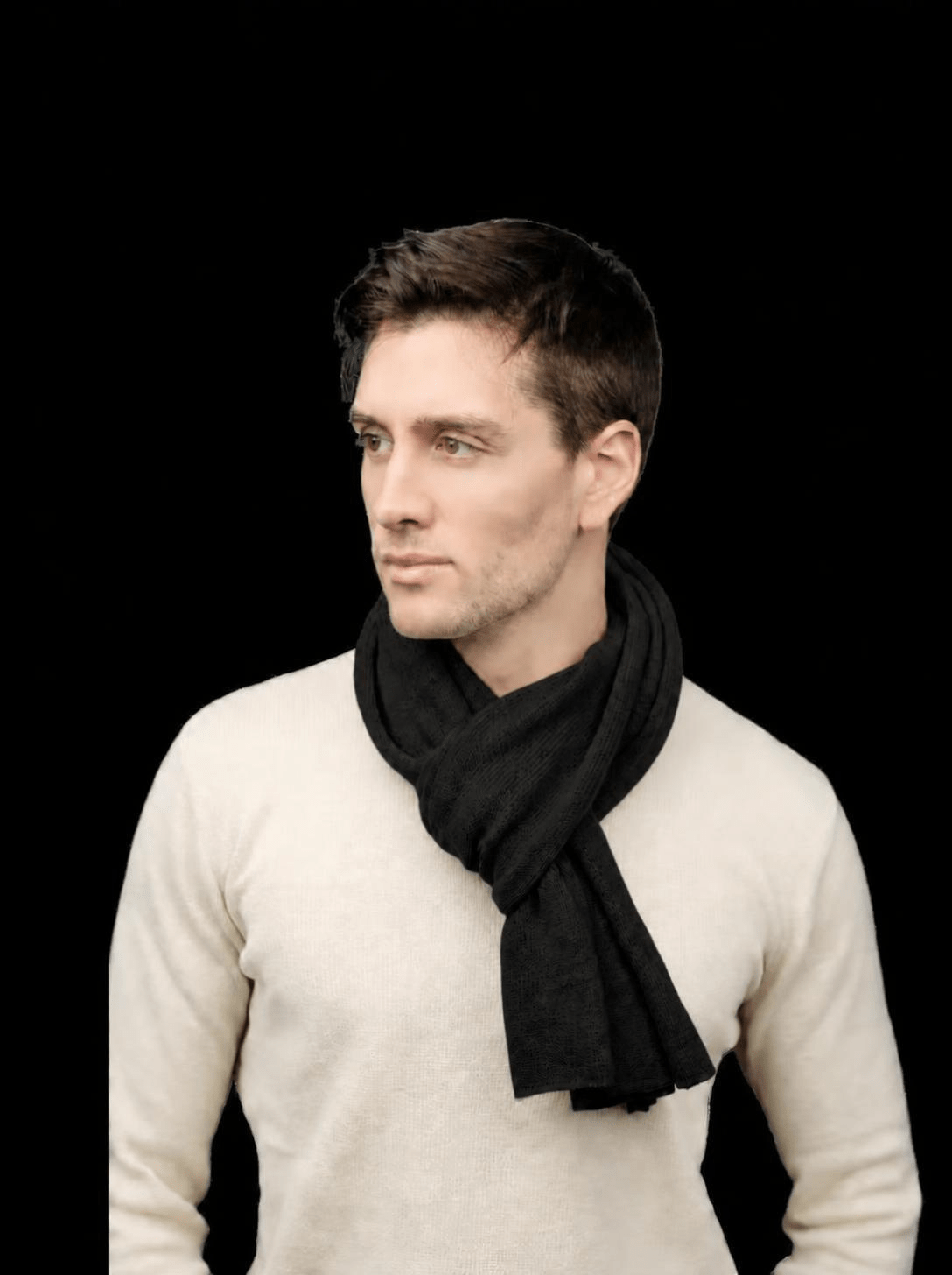 Sciarpa Uomo Rasata Lana Merino Filiera Corta-5