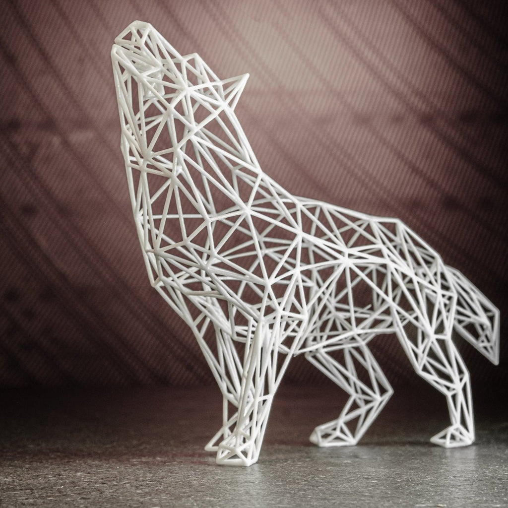 Majestic Modern Wolf Sculpture - 3D Wireframe Resin Art for Home Decor Geometric decor-4